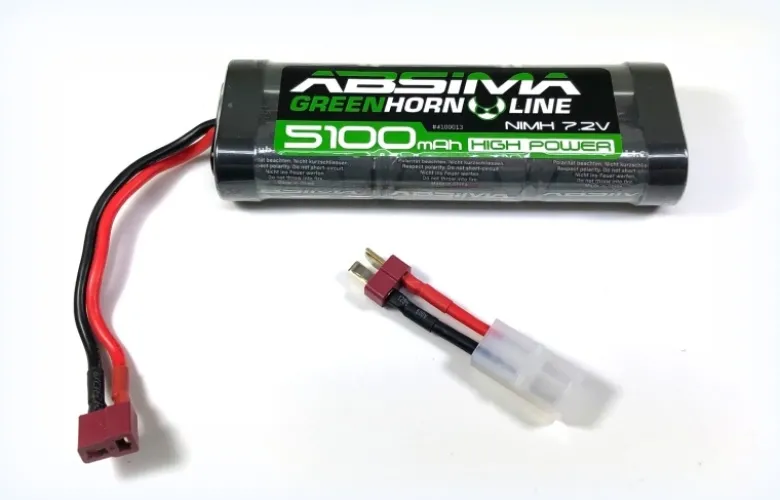 Absima 4100013NiMH Akku 7,2V 5100mAh Fahrakku Tamiya Deans/Tamiya Lange Fahrzeit für Rc Car und Trucks