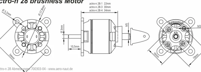 aero-naut 700303actro-n 28-3-1300 Brushless Motor
