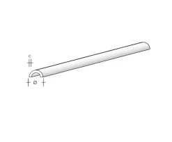 aero-naut 772855ASA Halbrundrohr 6,0 x 4,0 x 1000mm Plastikprofil