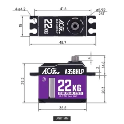 AGF-RC A35BHLPA35BHLP Premium Brushless Midi Servo 0,07sek / 22kg