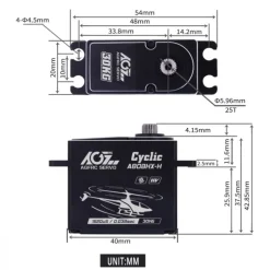AGF-RC A80BHX-HA80BHX-H Brushless Taumelscheibenservo 0,038Sek/30kg-8.4V
