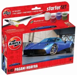 Airfix A55008Small Starter Set NEW Pagani Huayra Plastikbausatz in 1:43 inkl. Kleber, Pinsel und Hauptfarben