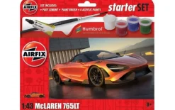Airfix A55006Starter Set - McLaren 765LT Plastikbausatz in 1:43 inkl. Kleber, Pinsel und Hauptfarben
