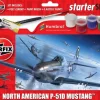 Airfix A55013Starter Set - North American P-51D Mustang in 1:72 inkl. Kleber, Pinsel und Hauptfarben