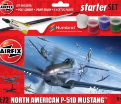 Airfix A55013Starter Set - North American P-51D Mustang in 1:72 inkl. Kleber, Pinsel und Hauptfarben
