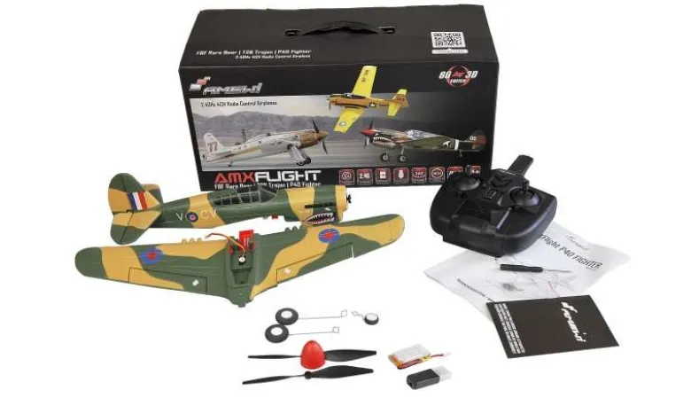 AMEWI 24110AMXFlight P40 Fighter 384mm 4-Kanal 3D/6G, 2.4GHz RTF