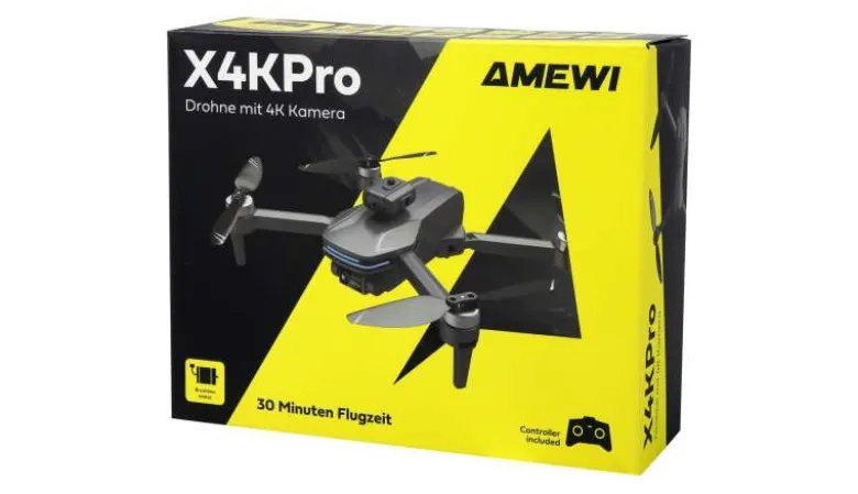 AMEWI 25363AMXFlight X4KPro Brushless-Drohne mit Kamera inkl. 2 Akkus