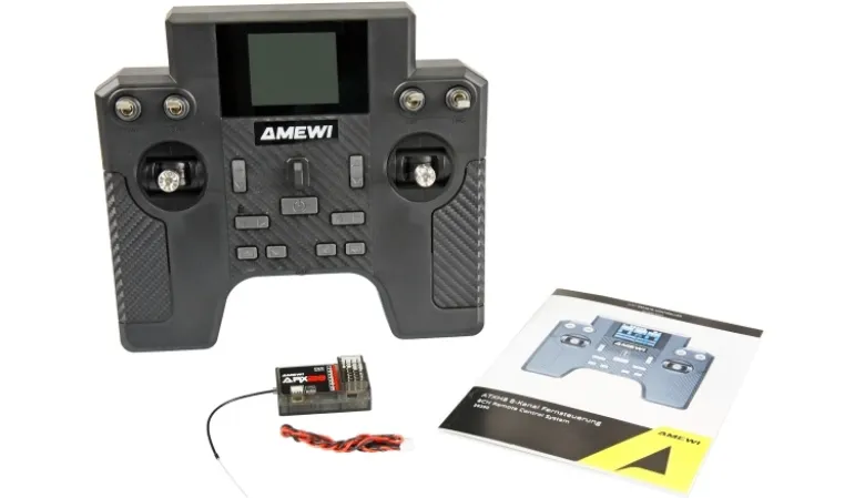 AMEWI 28399ATXH8 8-Kanal Fernsteuerung mit Empfänger Mit Telemetrie und 4 Modellspeicher