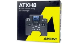 AMEWI 28399ATXH8 8-Kanal Fernsteuerung mit Empfänger Mit Telemetrie und 4 Modellspeicher
