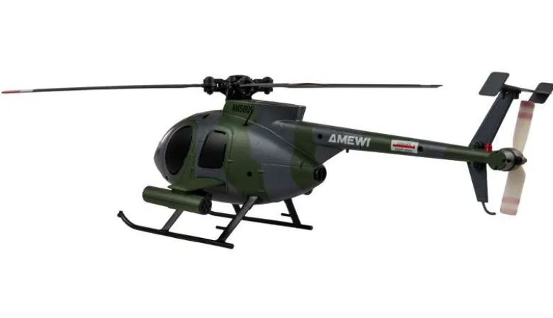 AMEWI 25353Hughes MD500 Helikopter Militär 4-Kanal 6G RTF, grau