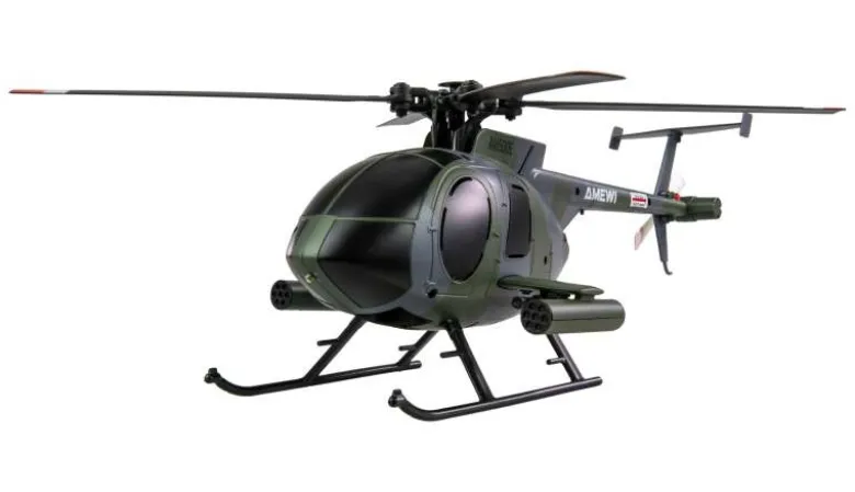 AMEWI 25353Hughes MD500 Helikopter Militär 4-Kanal 6G RTF, grau