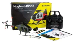 AMEWI 25353Hughes MD500 Helikopter Militär 4-Kanal 6G RTF, grau