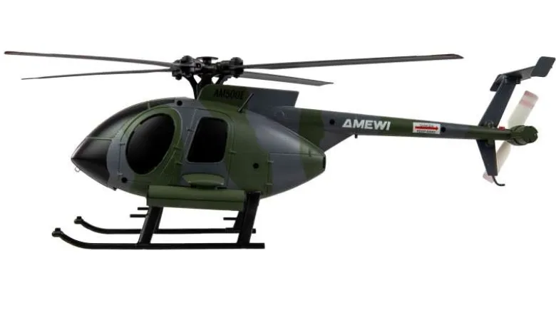 AMEWI 25353Hughes MD500 Helikopter Militär 4-Kanal 6G RTF, grau