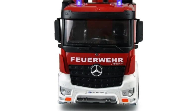AMEWI 22502Mercedes-Benz AROCS Feuerwehr Drehleiterfahrzeug 1:18 RTR 2,4kg 580mm lang 12 steuerbare Kanäle