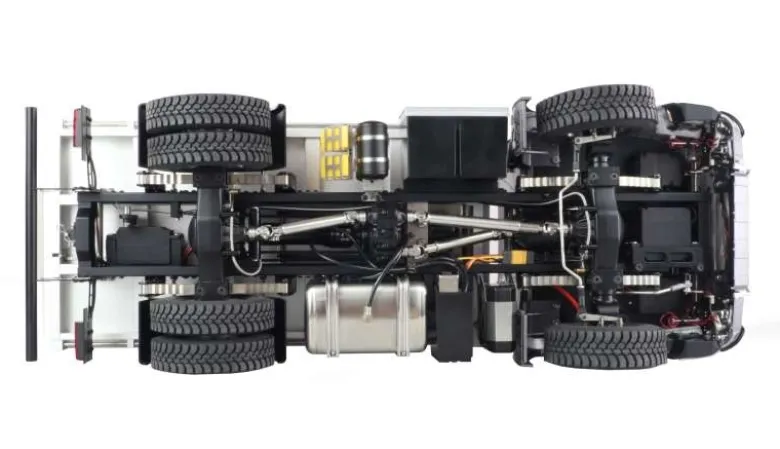 AMEWI 22611Mercedes-Benz Arocs Hydraulik Muldenkipper Pro 4x4 1:14 RTR Mit Sound, Licht, 2-Gang Getriebe, sperrbare Diffs