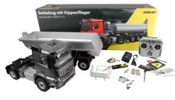 AMEWI 22696Mercedes-Benz Arocs Sattelzug mit Kippauflieger 4x4 1:14 RTR anthrazit