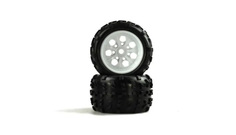 AMEWI 004-125MMonstertruck, Truggy 1/8 Kompletträder, weiße Felge 17mm (2)