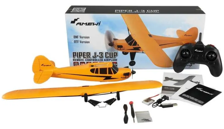 AMEWI 24107Piper J-3 Cup mit Gyro 3-Kanal RTF gelb