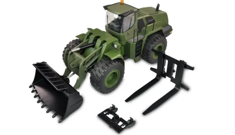 AMEWI 22534Radlader G485E ME Militär Teilmetall 10-Kanal 1:14 RTR grün Licht & Sound