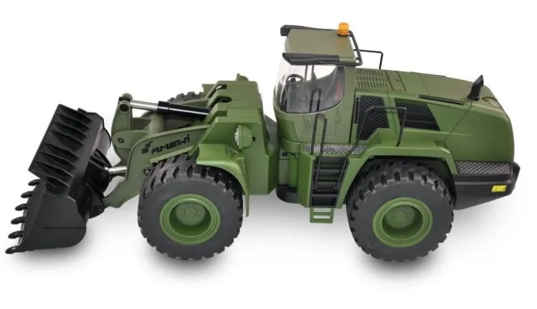AMEWI 22534Radlader G485E ME Militär Teilmetall 10-Kanal 1:14 RTR grün Licht & Sound