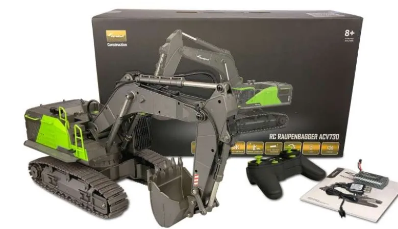 AMEWI 22516Raupenbagger ACV730 V3 1:14 RTR grau-grün