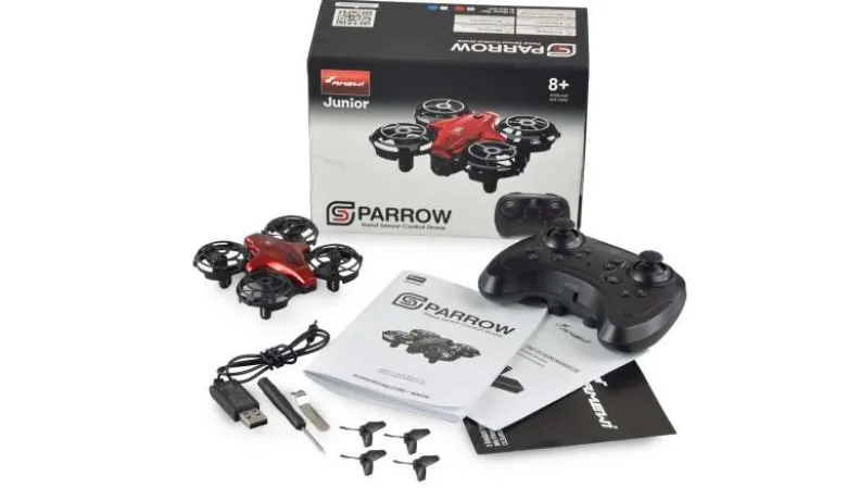 AMEWI 25324Sparrow Mini-Drohne mit Steuerungssensoren, rot