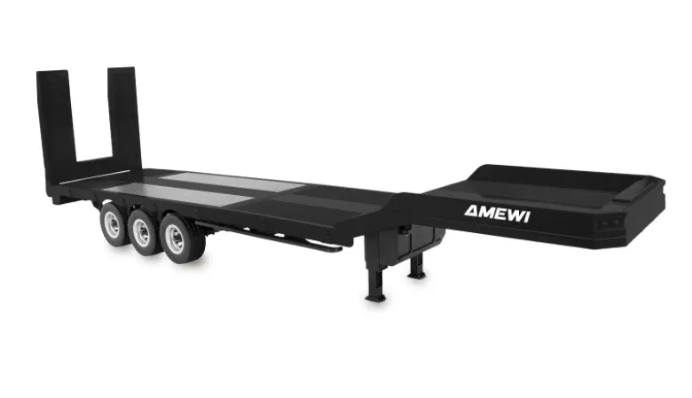 AMEWI 22761Tieflader-Sattelauflieger Dreiachser für Scania 1:18 schwarz Zubehör für AM22760