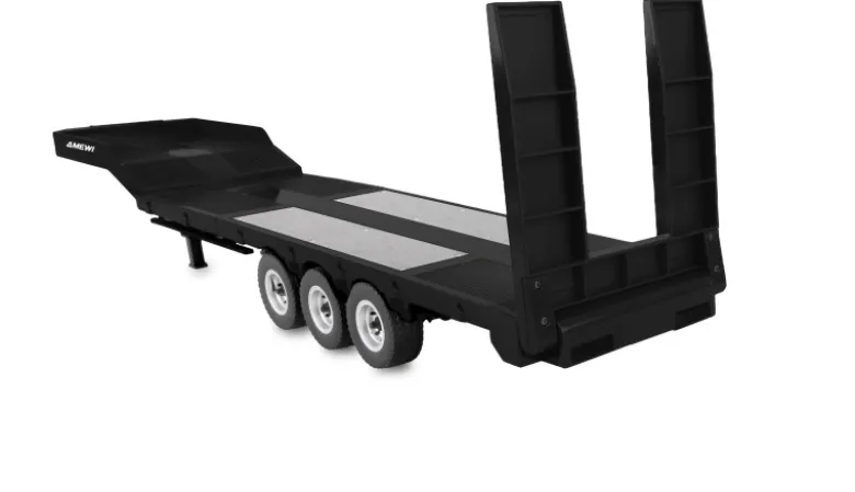 AMEWI 22761Tieflader-Sattelauflieger Dreiachser für Scania 1:18 schwarz Zubehör für AM22760