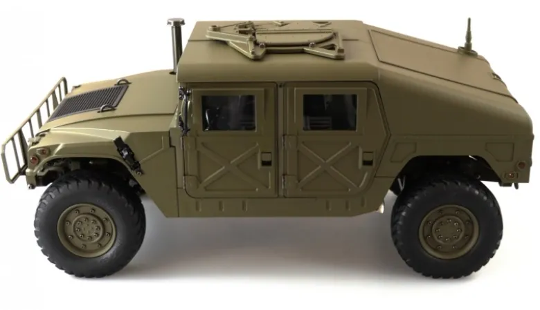 AMEWI 224174x4 U.S. Militär Truck 1:10 Army RTR Teilmetall 5KG 2Gang 16 Kanal Fernsteuerung, Wasserdicht Portalachsen