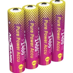 Ansmann 152119Pure Power 1400mAh Li-Ion Akku Micro AAA, 4er Blister