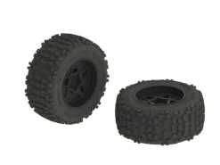 ARRMA ARAC8795DBOOTS BACK-FLIP MT 6S' Reifenset verklebt (SCHWARZ) (2Stk) 17mm Monstertruck Räder bis 6S zb. Outcast - AR510092