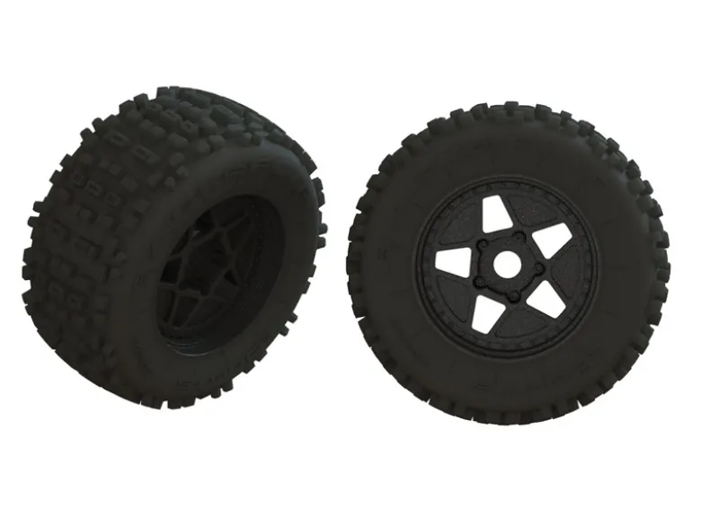 ARRMA ARA550064dBoots Backflip 8S 1/5 Reifen auf Felge (1 Paar) passend für Kraton 8S, Outcast 8S