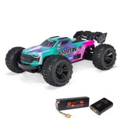 ARRMA ARA2508ST2Mini KRATON 3S BLX 4X4 1/16 Speedmonster Truck RTR teal/pink inkl. 3S 11,1V 2000mAh Spektrum Smart G2 LiPo und Ladegerät