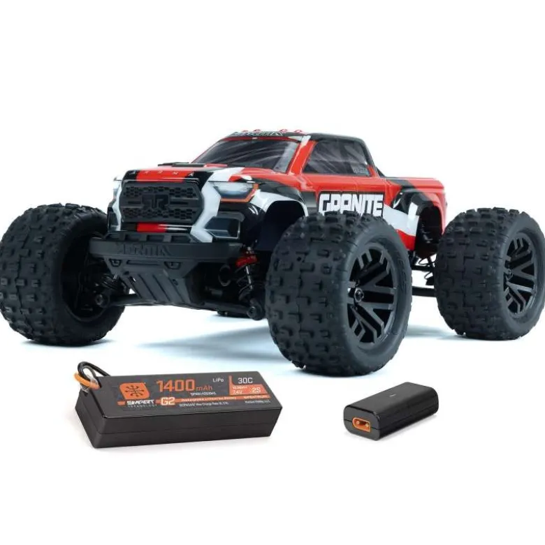 ARRMA ARA2102T2GRANITE GROM MEGA 380 Brushed 4X4 Monster Truck 1:18 RTR inkl. LiPo Akku und Ladegerät, rot