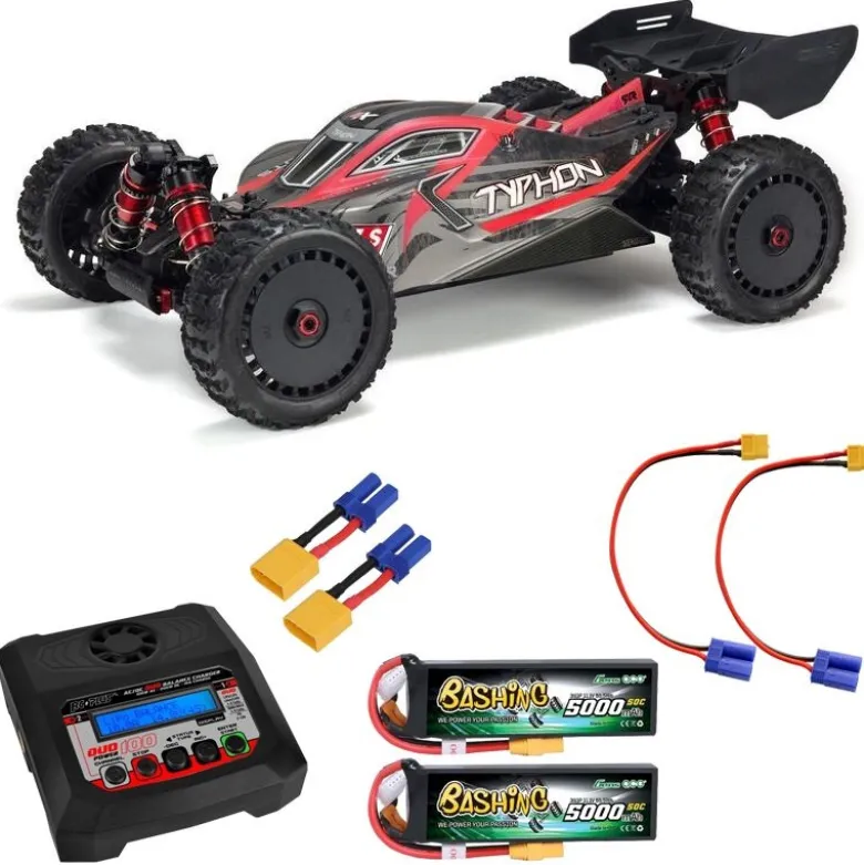 ARRMA ARA8606V5S1Typhon 6S BLX V5 4WD Buggy 1:8 + 2x3S LiPo, Duo-Lader