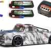 ARRMA ARA7615V2T2SET2INFRACTION 6S BLX 1/7 All-Road Truck RTR, Silber 6S Spar-Set inkl. 2x3S 5000mAh LiPo Akku, 6A Ladegerät & Ladekabel