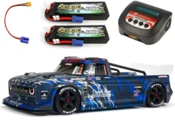 ARRMA ARA7615V2T1SET2INFRACTION 6S BLX 1/7 All-Road Truck RTR, Blau 6S Spar-Set inkl. 2x3S 5000mAh LiPo Akku, 6A Ladegerät & Ladekabel