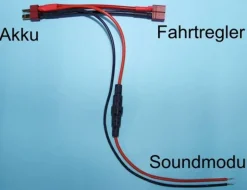 BEIER-Electronic BEIAKKUYSICHAkku Y-Kabel Deans mit Steckverbindung und Sicherungshalter