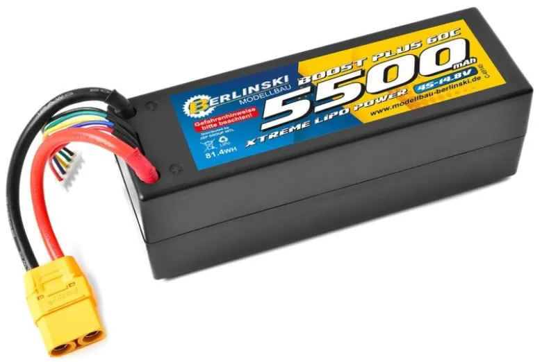 Berlinski by Corally C-49145-X-PLBOOST Lipo Akku 14,8V 60C 5500mAh 4S mit XT-90 Stecker