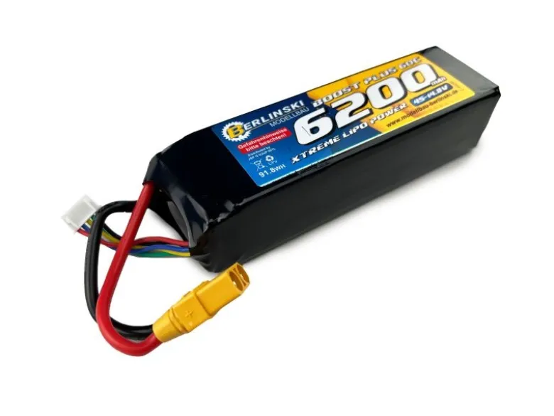 Berlinski by Corally C-49246-X-PLBOOST LiPo Akku 60C 6200mAh 4S 14,8V mit XT-90 Stecker