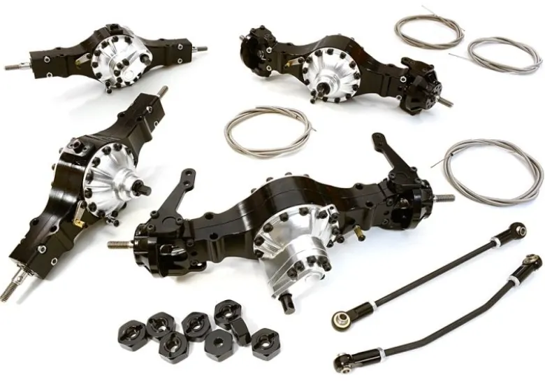Berlinski Tuning C26809BLACK8x8 Alu Achsen Set sperrbar für 1/10 und 1/14 Fahrzeuge