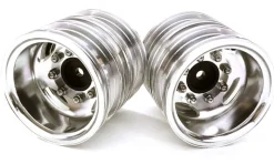 Berlinski Tuning C26923SILVERCNC Alu T7 Felgen hinten für Zwillingsbereifung 1/14 Truck