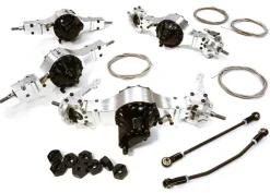Berlinski Tuning C26809SILVER8x8 Alu Achsen Set sperrbar für 1/10 und 1/14 Fahrzeuge mit 2 Lenkachsen alle Achsen sperrbar über RC