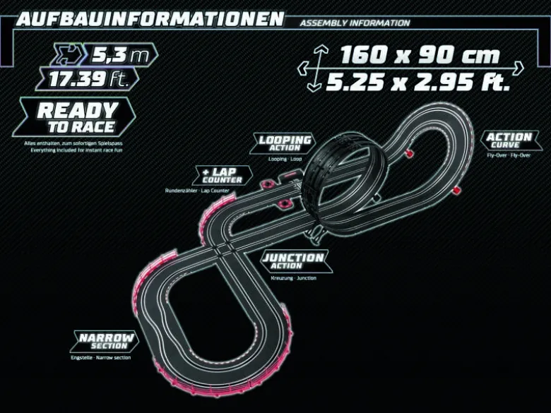 Carrera 62602GO!!! Tuning Zone - Startpackung mit 5,3m Streckenlänge inkl. 2 Hypercars mit Ground Light Effect