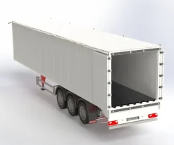 Carson 5009077413-Achs Kofferauflieger mit Schubboden Bausatz 1:14