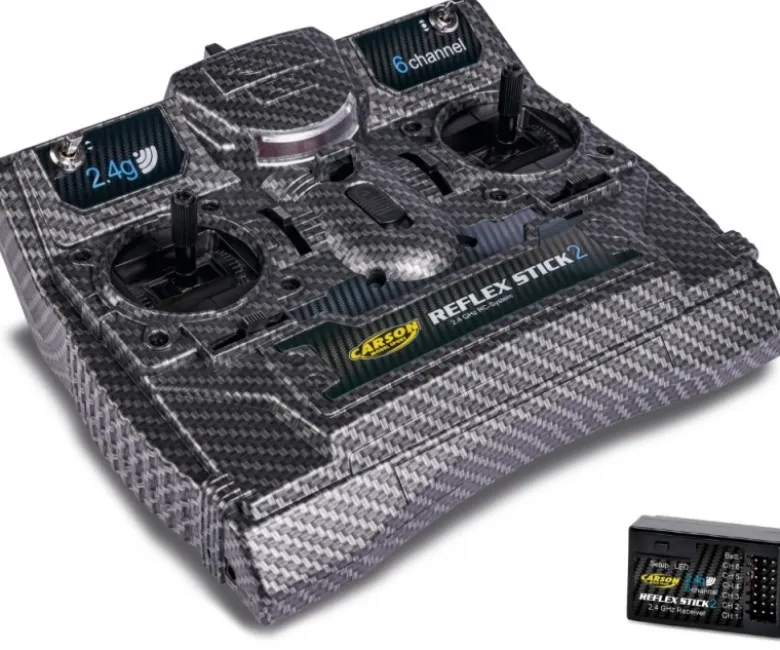 Carson 500501007Extreme Reflex Stick II 2.4 GHz 6 Kanal Fernsteuerung Carbon