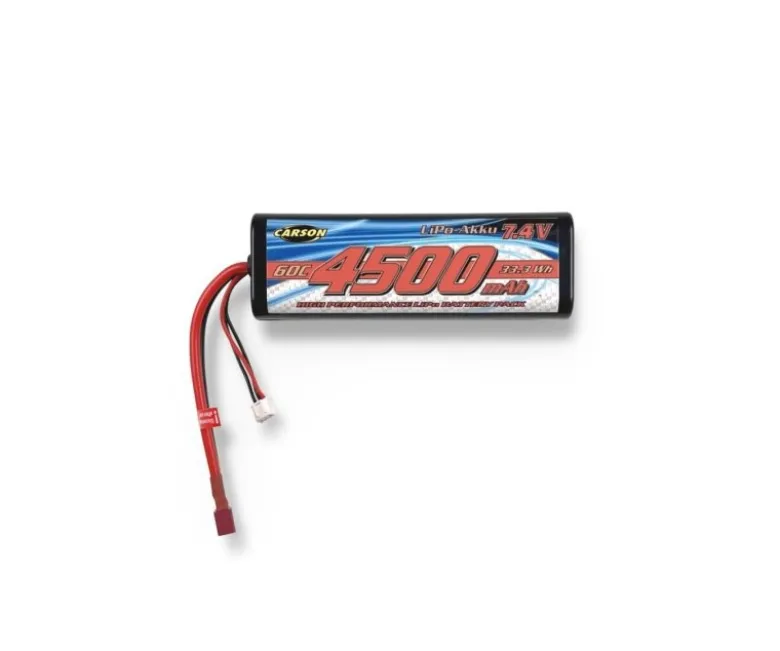 Carson 500608312LiPo Akku 2S 7,4V 4500mAh 60C Classic-Size mit T-Stecker