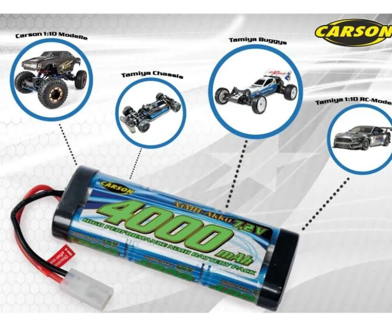 Carson 500608225NiMH Race Akku 7,2V/4000mAh, mit Tamiya-Stecker