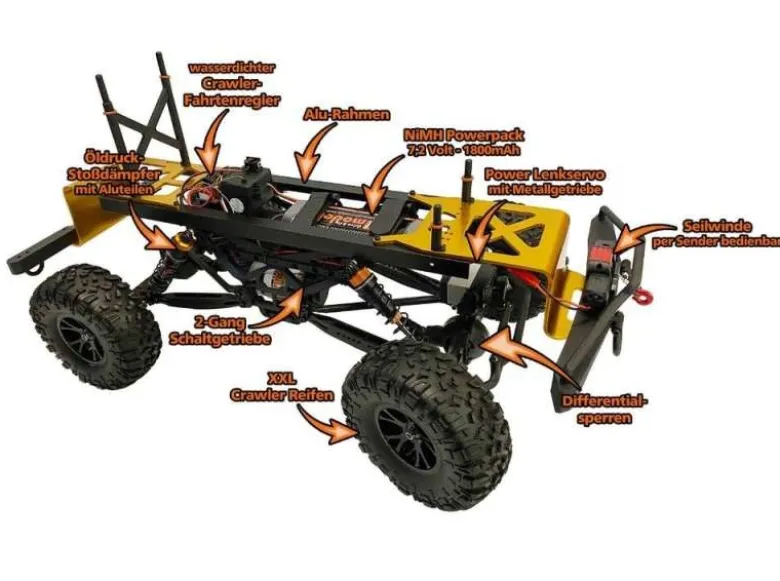 DF-Models 3118DF-4J 4WD Crawler 2-Gang-LED 2023 Edition - Schwarz 1:10 RTR