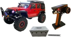 DF-Models 3164DF-4S PRO Crawler 1:10 313mm Radstand, 2.4GHz RTR, rot in Transportbox